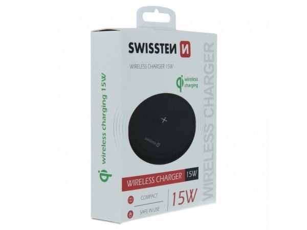 Swissten 22055504, Innendørs, AC, Trådløs lading, 1,5 m, Sort