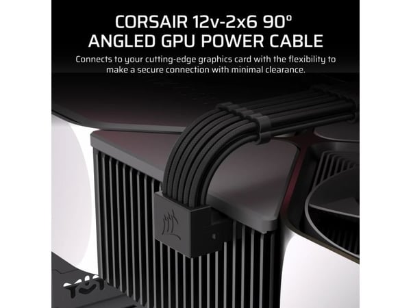 Corsair CP-8920349, 12V-2x6, 2 x PCI-E (8-pin), 0,65 m, Kulmikas, Suora, 90°