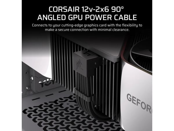 Corsair CP-8920350, 12V-2x6, 2 x PCI-E (8-pin), 0,65 m, Kulmikas, Suora, 90°
