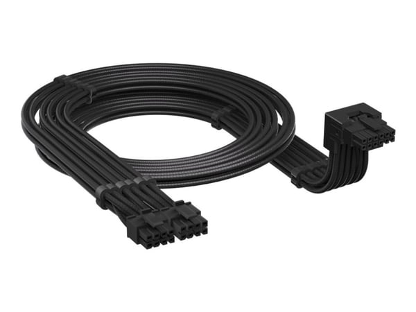 CORSAIR Type 5 (Style A) - Strømkabel - 16-stifts PCI-strøm (hann) oppvinklet til 8-pins PCIe-strøm (hann) - 65 cm - svart