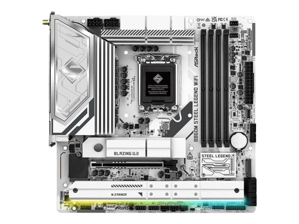 ASRock B860M STEEL LEGEND WIFI - Hovedkort - micro ATX - LGA1851-sokkel - B860 Chipset - USB4, USB-C 3.2 Gen2, USB 3.2 Gen 2, USB 3.2 Gen 1 - 2.5 G...