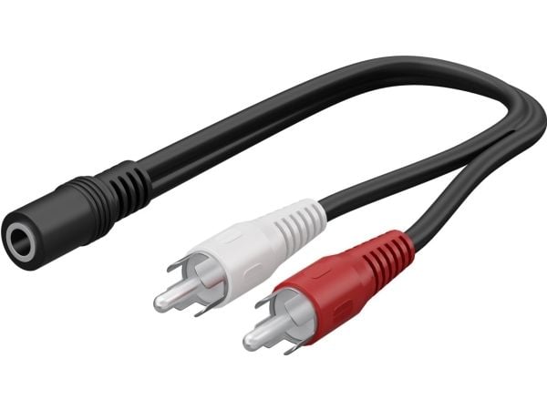 Goobay 50092, 3.5mm, Hunkjønn, 2 x RCA, Hankjønn, 0,2 m, Sort, Rød, Hvit