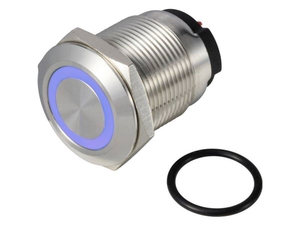 TRU COMPONENTS TC-13224204 ONPOW6319F-10E/Q/B/12V/S Painike 36 V DC/AC 2 A 1 x Off/(On) Painike Sininen IP65 1 kpl 1 kpl
