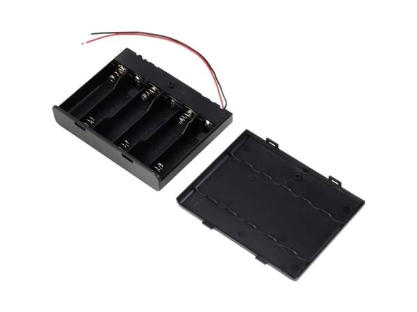 TRU COMPONENTS batteriholder TC-13220644 for 6×R6 (AA) kabel, 95×74×19 mm