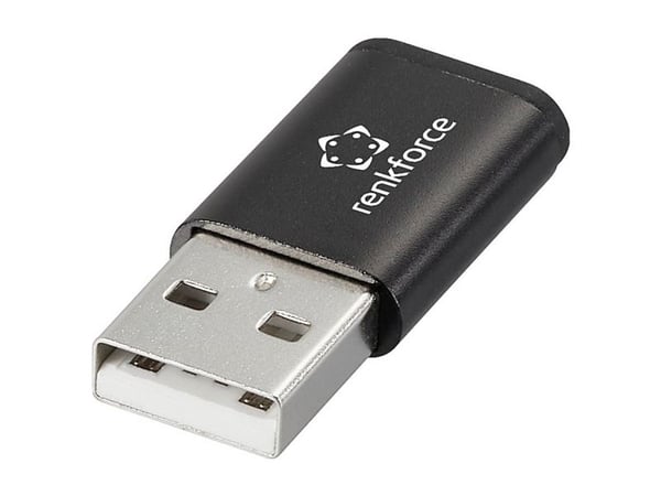 Renkforce RF-6615904, USB-A, USB-C, Svart
