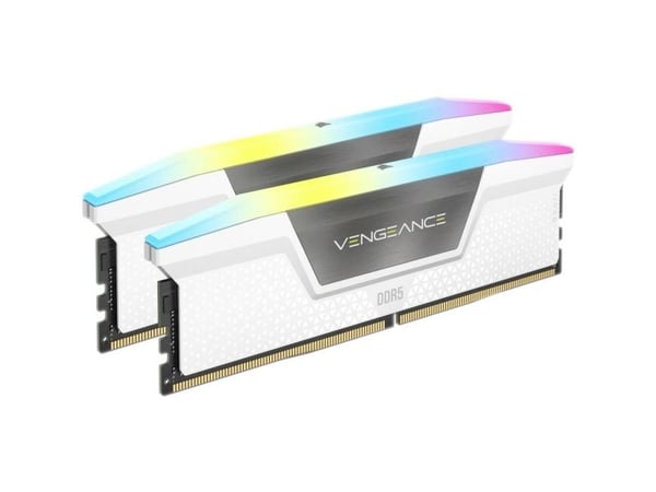 CORSAIR Vengeance RGB - DDR5 - sett - 32 GB: 2 x 16 GB - DIMM 288-pin - 6400 MT/s / PC5-51200 - CL36 - 1.4 V - hvit