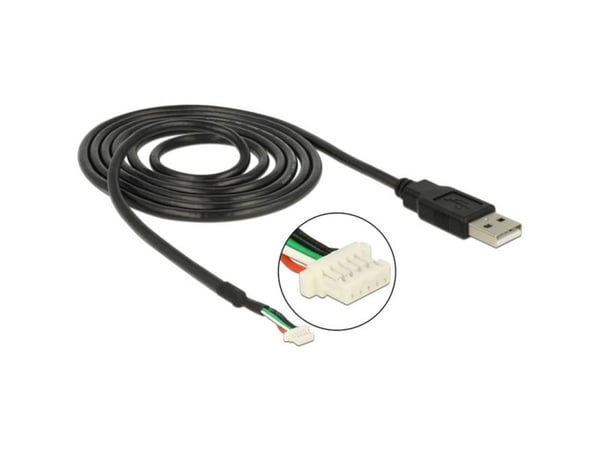 Delock camera plug V1.9 - Intern-til-ekstern USB-adapter - 5-pins terminalblokk (P) til USB (hann) - 1.5 m - svart - for P/N: 96366, 96381