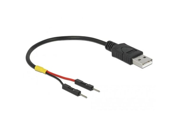Delock - USB/strøm-kabel - USB (hann) til 2-pins USB-header (hann) separat - 10 cm - svart