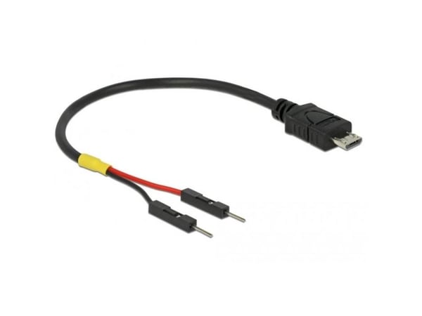 Delock - USB/strøm-kabel - Micro-USB type B (hann) til 2-pins USB-header (hann) separat - 10 cm - svart