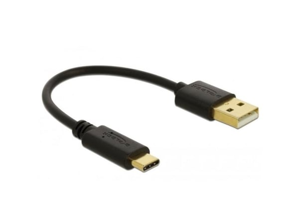 Delock - USB-adapter - USB (hann) til USB-C (hann) - 3 A - 15 cm - svart