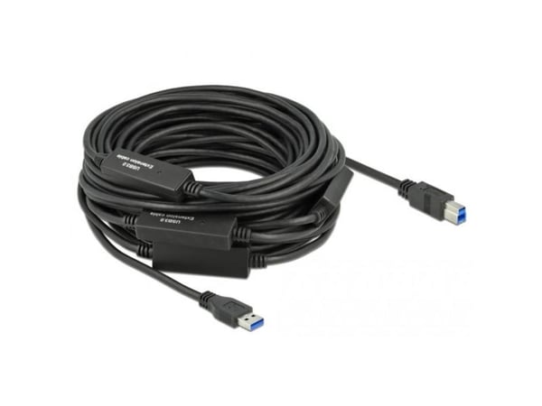 Delock - USB-kabel - USB-type A (hann) til USB Type B (hann) - USB 3.2 Gen 1 - 20 m - aktiv - svart