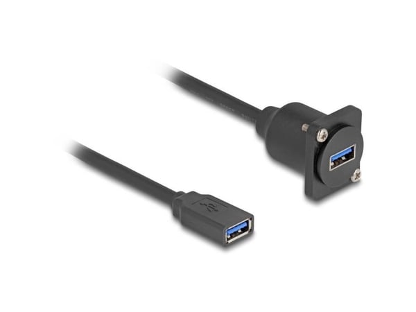 Delock D-Type USB 5 Gbps-kabel Type-A-kontakt til Type-A-kontakt svart 20 cm