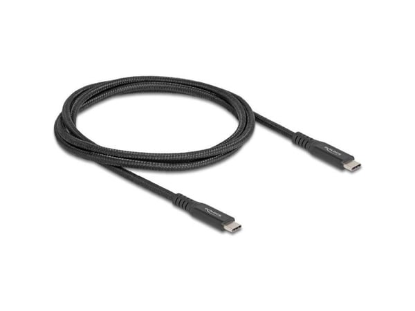 Delock USB 20 Gbps kaapeli USB Type-C uros uros PD 3.0 100 W E-Marker 1 m musta metallia