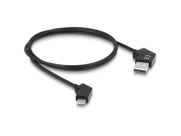 Delock - USB-kabel - USB (hann) vinklet til 24 pin USB-C (hann) vinklet - USB 2.0 - 20 V - 3 A - 1.2 m - Rask lading, rotatable plugs - svart