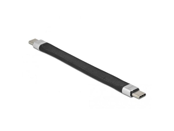 Delock - USB-kabel - USB-C (hann) til USB-C (hann) - USB 2.0 - 20 V - 5 A - 13 cm - Power Delivery-støtte - svart, sølv