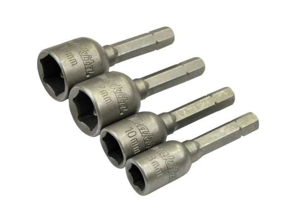 Makita - Koppnøkkelsett - 4 deler - 8 mm, 10 mm, 12 mm, 13 mm - heksagonal - lengde: 48 mm