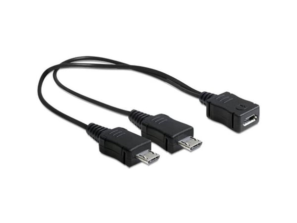 DeLOCK - USB-kaapeli - Micro-USB Type B (han) til Micro-USB Type B (hun) - 20,5 cm - lajittelu - lajittelu