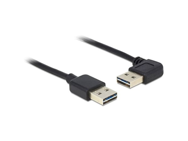 Delock EASY-USB - USB-kaapeli - USB (han) til USB (han) - USB 2.0 - 3 m - 90° stikforbindelse - lajittelu