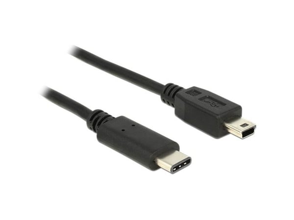 Delock - USB-kabel - 24 pin USB-C (hann) til mini-USB Type B (hann) - USB 2.0 - 500 mA - 50 cm - svart