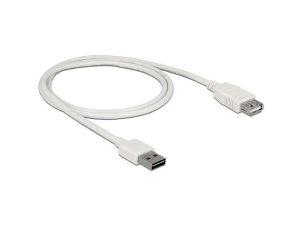 Delock Easy - USB-forlengelseskabel - USB (hann) reversibel til USB (hunn) - USB 2.0 - 1 m - hvit