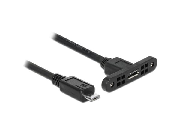 Delock - USB forlængerkabel - Micro-USB Type B (han) til Micro-USB Type B (hun) panelmonterbar - USB 2.0 - 25 cm - lajittelu