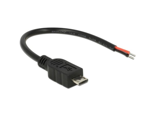 DeLOCK - Strømkabel - uisoleret ledning til Micro-USB Type B (kun strøm) (han) - 10 cm - lajittelu