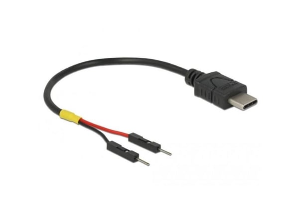 Delock - USB/strøm-kabel - USB-C (hann) til 2-pins USB-header (hann) separat - 10 cm - svart