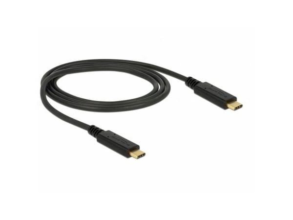 Delock - USB-kabel - USB-C (hann) til USB-C (hann) - USB 3.1 Gen 2 - 3 A - 1 m - svart