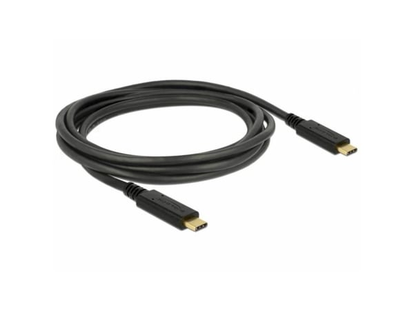 Delock - USB-kabel - USB-C (hann) til USB-C (hann) - USB 3.1 Gen 1 - 3 A - 2 m - svart