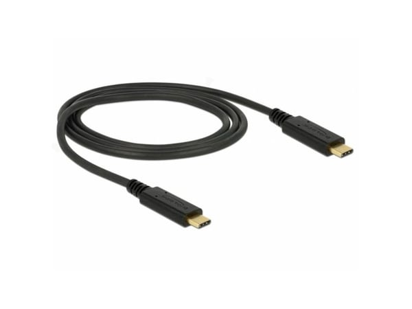 Delock - USB-kabel - USB-C (hann) til USB-C (hann) - USB 3.1 Gen 2 - 5 A - 1 m - svart