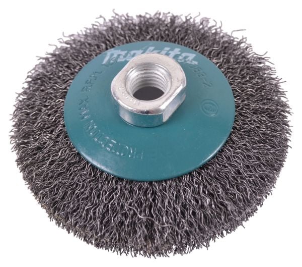 Makita D-39827, Kopp stålbørste, Universell, 10 cm, Alle merker, Flatt senter, M14