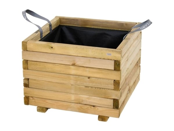 Siena Garden TAUNUS TANUSSLIM 50 plantekasse i furu, fleece natur, sort