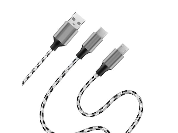 LogiLink CU0202, 1,2 m, USB A, USB C/Micro-USB A, USB 2.0, 0,48 Gbit/s, Grå