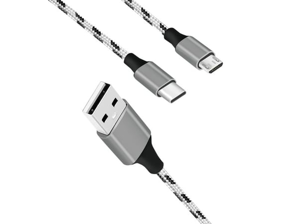 LogiLink CU0202, 1,2 m, USB A, USB C/Micro-USB A, USB 2.0, 0,48 Gbit/s, Grå
