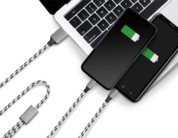 LogiLink CU0202, 1,2 m, USB A, USB C/Micro-USB A, USB 2.0, 0,48 Gbit/s, Grå