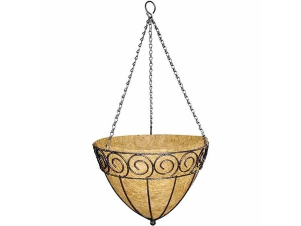 Siena Garden Cone Design J58089 #####Hängeampel Steel, kookosmusta, luonto