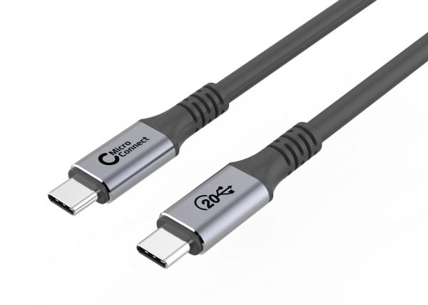 MicroConnect - USB-kabel - 24 pin USB-C (hann) til 24 pin USB-C (hann) - USB 3.2 Gen 2 - 20 V - 5 A - 25 cm - USB Power Delivery (100 W), 4K 60Hz s...