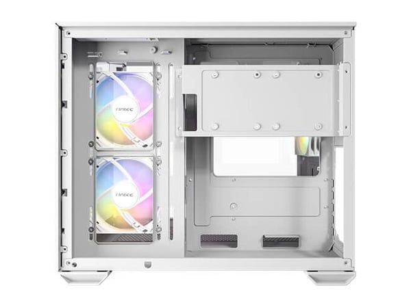 Antec CX600M Trio ARGB White, Mini Tower, PC, Gjennomsiktig, Hvit, ITX, Micro-ITX, Glass, Stål, Herdet glass, Spilling