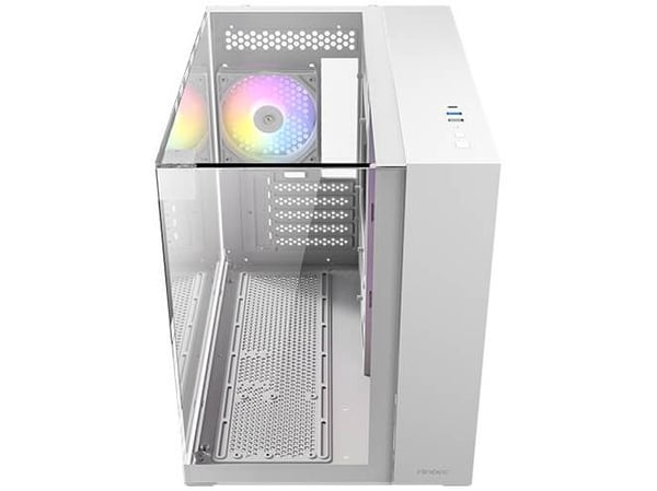Antec CX600M Trio ARGB White, Mini Tower, PC, Gjennomsiktig, Hvit, ITX, Micro-ITX, Glass, Stål, Herdet glass, Spilling