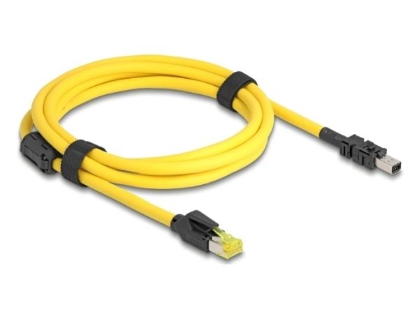 Delock - Verkkokaapeli - RJ-45 (uros) - 8-nastainen mini I/O tyyppi 2 (uros) d-muotoinen - 2 m - 6,5 mm - suojattu - CAT 6 - keltainen