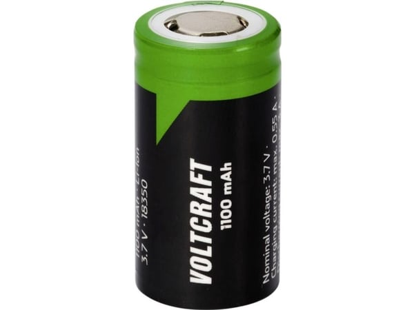 VOLTCRAFT VC-18350 spesialbatteri 18350 Flat-Top litium 3,7 V 1100 mAh 1 stk