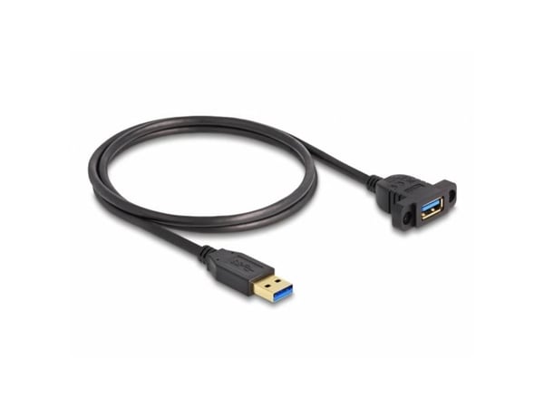 Delock - USB-kabel - USB-type A (hunn) til USB-type A (hann) - USB 3.2 Gen 1 - 1 m - svart