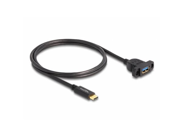 Delock - USB-kabel - USB-type A (hunn) til 24 pin USB-C (hann) - USB 3.2 Gen 2 - 3 A - 1 m - svart