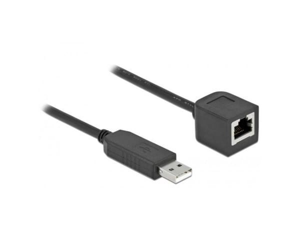 Delock - Seriell adapter - USB (hann) til RJ-45 (hunn) - 25 cm - USB / USB 2.0 / EIA-232 - svart