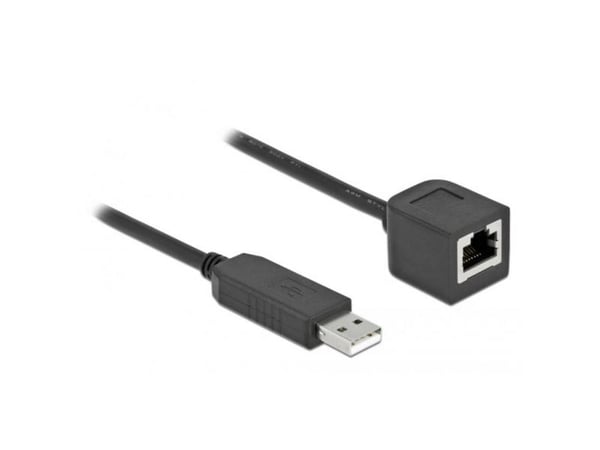 Delock - Seriell adapter - USB (hann) til RJ-45 (hunn) - 1 m - USB / USB 2.0 / EIA-232 - svart