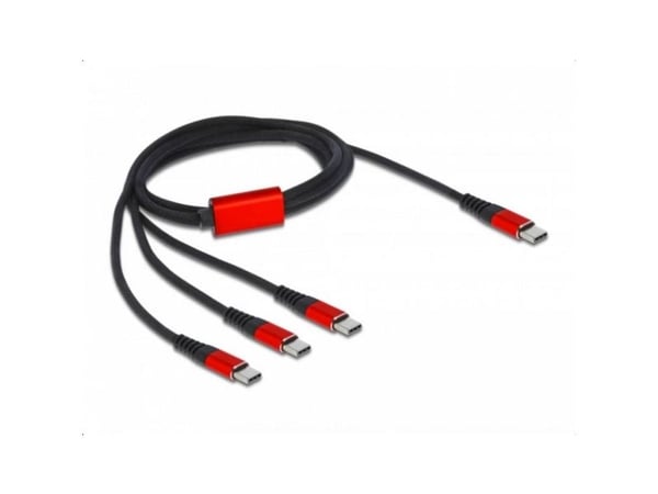 DeLOCK 86713, 1 m, USB C, USB 2.0, Musta, Punainen