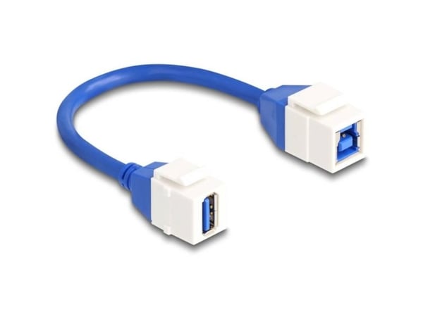 Delock Keystone Module -kaapeli USB 5 Gbps Type-A naaras USB Type-B naaras 20 cm sininen