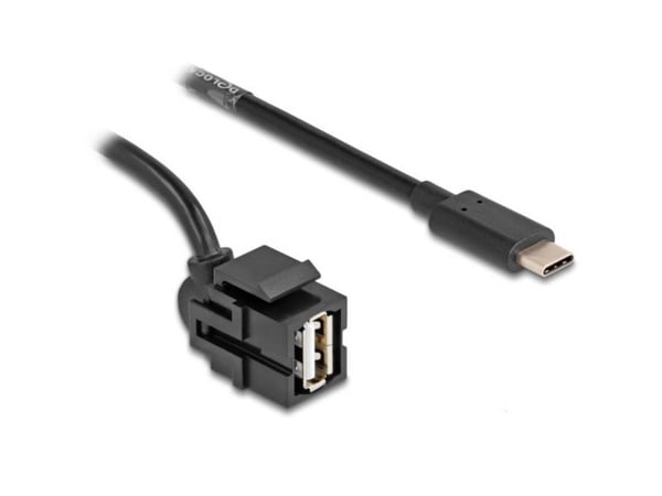 Delock - USB-kabel - 24 pin USB-C (hann) angled til USB (hunn) - USB 2.0 - 1.5 m - svart