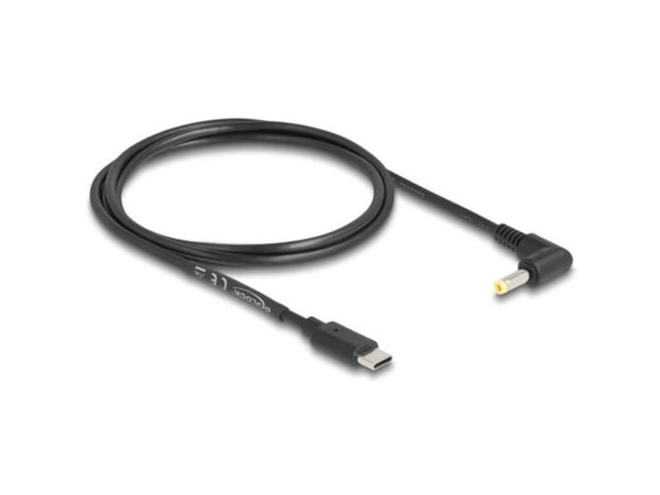 Delock - Strømkabel - 24 pin USB-C (hann) rett til 4,0 x 1,7 mm DC-jakk (hann) vinklet - 5 V - 2 A - 1.5 m