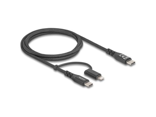 DeLOCK 81170, 1 m, USB C, USB C/Lightning, USB 2.0, musta